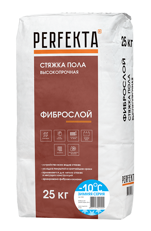 Стяжка пола высокопрочная Фиброслой Зимняя серия